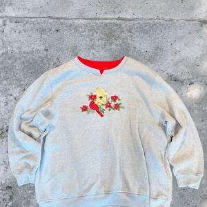 Vintage Y2K Embroidered Cardinal Sweatshirt – Women’s XL